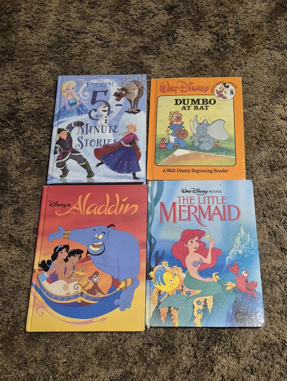Disney Storybook Set with Blue, Yellow, Red, Orange Covers